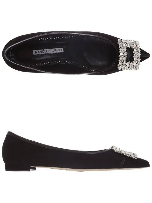 223 1576 0006 BLCK TUBERIAN Jewel Flat Shoes - MANOLO BLAHNIK - BALAAN 1