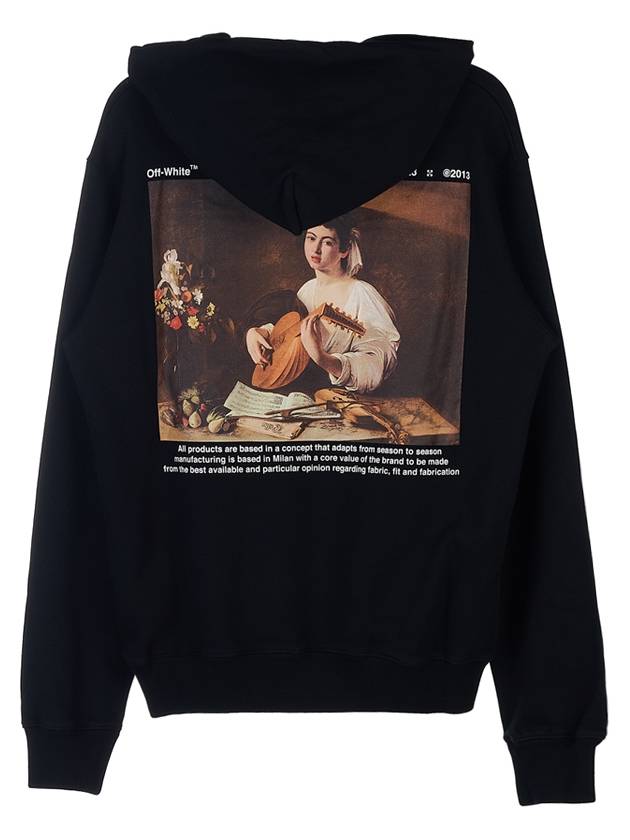 Caravaggio Print Drawstring Hoodie Black - OFF WHITE - BALAAN 4