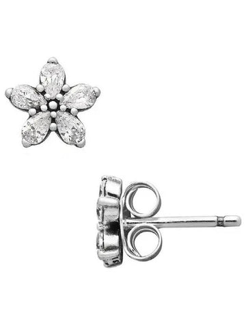 Sparkling Snowflake Stud Earrings Silver - PANDORA - BALAAN 1