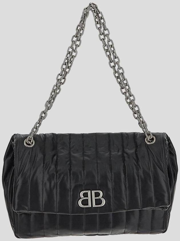 Monaco Chain Medium Shoulder Bag Black - BALENCIAGA - BALAAN 4