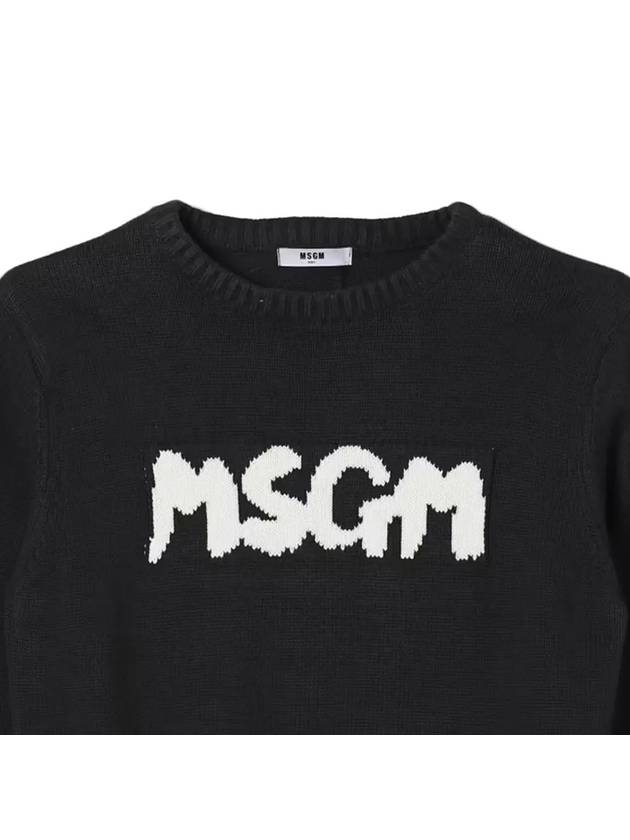 Kids Women Logo Knit Black F4MSJUJP075 110 - MSGM - BALAAN 4