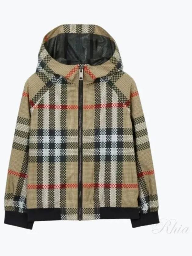 Kids Check Hooded Jacket Beige - BURBERRY - BALAAN 2