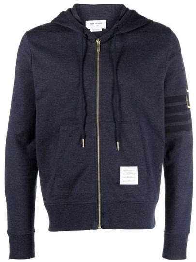 Lightweight Anchor Loopback 4-Bar Zip Up Hoodie Navy - THOM BROWNE - BALAAN 2