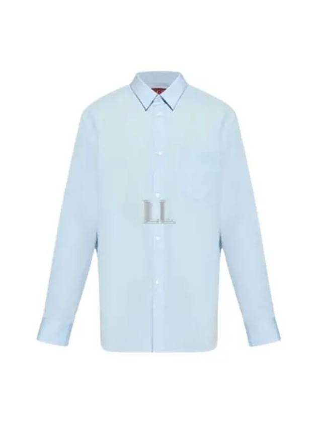 Cotton Poplin Long Sleeve Shirt Blue - GUCCI - BALAAN 2