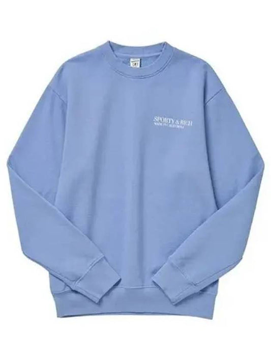 California Crew Neck Cotton Sweatshirt Light Blue - SPORTY & RICH - BALAAN 2