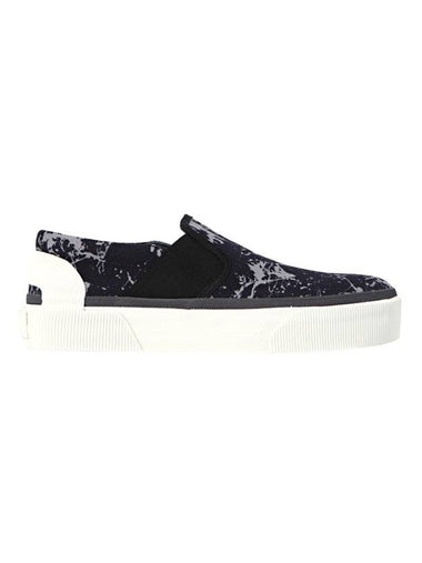 Men's Camouflage Cotton Canvas Slip-Ons Black - LANVIN - BALAAN 1