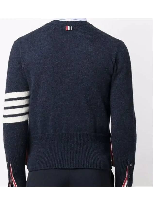 Men's Stitch Classic Shetland V-Neck Wool Cardigan Navy - THOM BROWNE - BALAAN 4