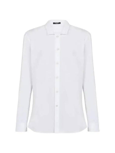 Men's Slim Cut Poplin Long Sleeve Shirt White - BALMAIN - BALAAN 1