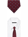 695339 Burgundy Interlocking G Heart Pattern Slim Silk Tie - GUCCI - BALAAN 2