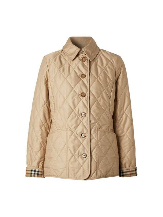 Women's Frankby Quilted Jacket Beige - BURBERRY - BALAAN.