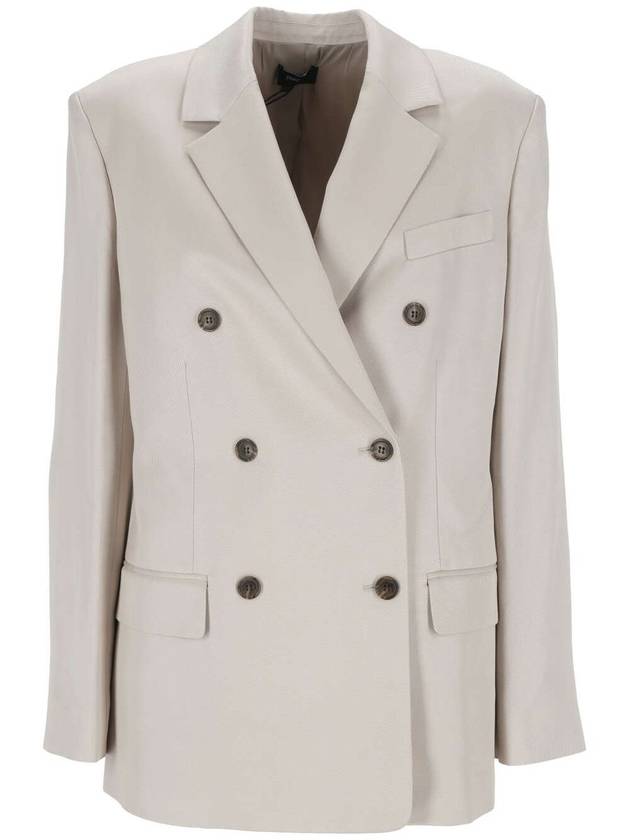 Off-White Double-Breasted Jacket With Notched Revers In Viscose Woman - THEORY - BALAAN 1