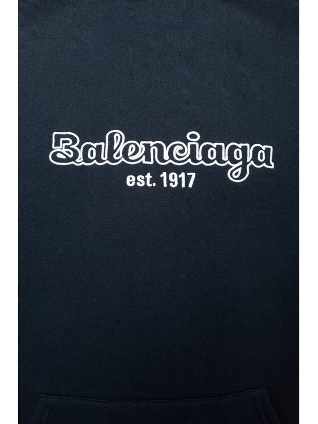 Embroidered Logo Hoodie Navy - BALENCIAGA - BALAAN 6