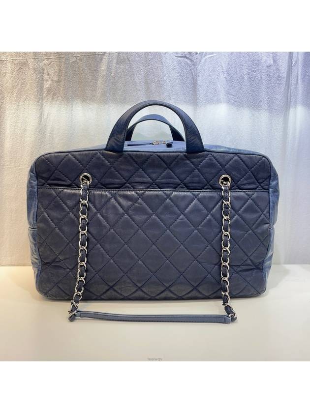 Blue two tone silver CC chain flap shoulder bag No 21 - CHANEL - BALAAN 4