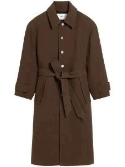 Belt Wool Single Coat Dark Coffee - AMI - BALAAN 2