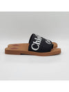 Woody Logo Flat Mule Slippers Black - CHLOE - BALAAN 2