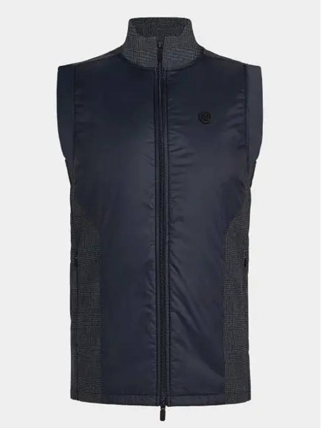 Men's Glen Plaid Track Vest Onyx - G/FORE - BALAAN 2