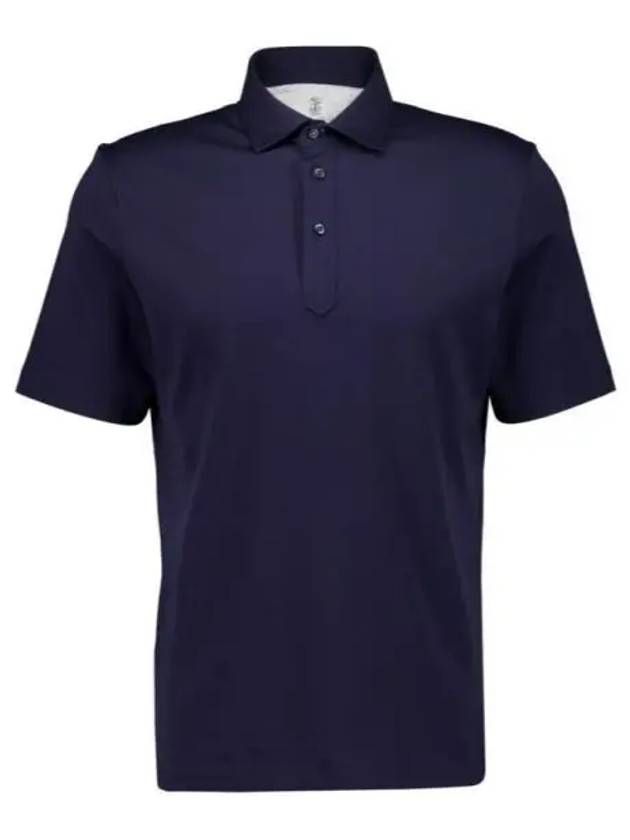 Cotton Polo Shirt Navy - BRUNELLO CUCINELLI - BALAAN 2