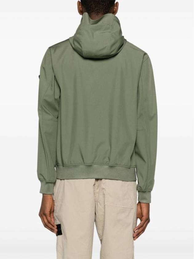 Light Soft Shell R E Dye Technology In Recycled Polyester Hooded Jacket Green - STONE ISLAND - BALAAN 4