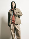 Striped Quilted Trucker Jacket Dark Beige - FFEFF STUDIO - BALAAN 2