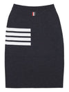 Women's Fine Merino Wool 4 Bar Stitch Pencil Skirt Dark Grey - THOM BROWNE - BALAAN 3