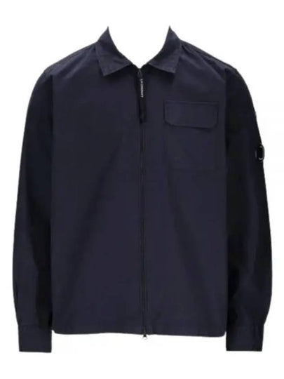 Oversized Organic Gabardine Long Sleeve Shirt Navy - CP COMPANY - BALAAN 2