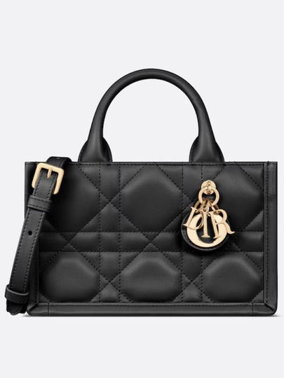 Macrocannage Calfskin Strap Mini Book Tote Bag Black - DIOR - BALAAN 2