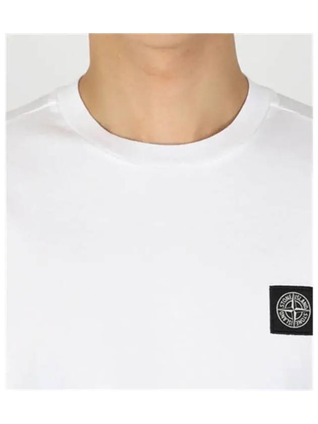 Logo Patch Short Sleeves T-Shirt White - STONE ISLAND - BALAAN 4