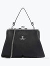 Metal ORB Point Saffiano Tote Bag Black - VIVIENNE WESTWOOD - BALAAN 2