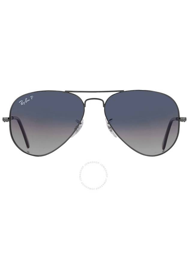 Ray Ban Aviator Gradient Polarized Blue/Gray Pilot Unisex Sunglasses RB3025 004/78 55 - RAY-BAN - BALAAN 1