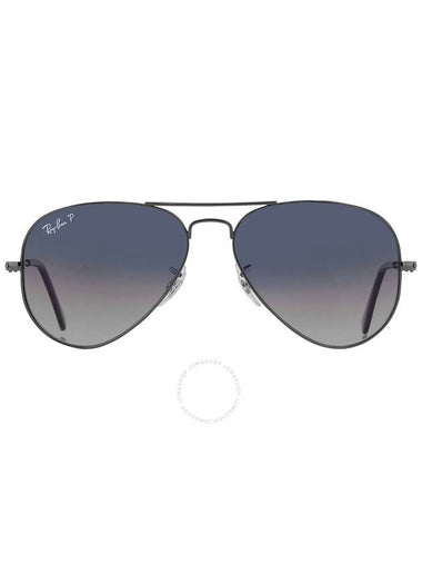 Ray Ban Aviator Gradient Polarized Blue/Gray Pilot Unisex Sunglasses RB3025 004/78 55 - RAY-BAN - BALAAN 1