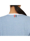 Women's Melange Jersey Ringer Short Sleeve T-Shirt Light Blue - THOM BROWNE - BALAAN 10