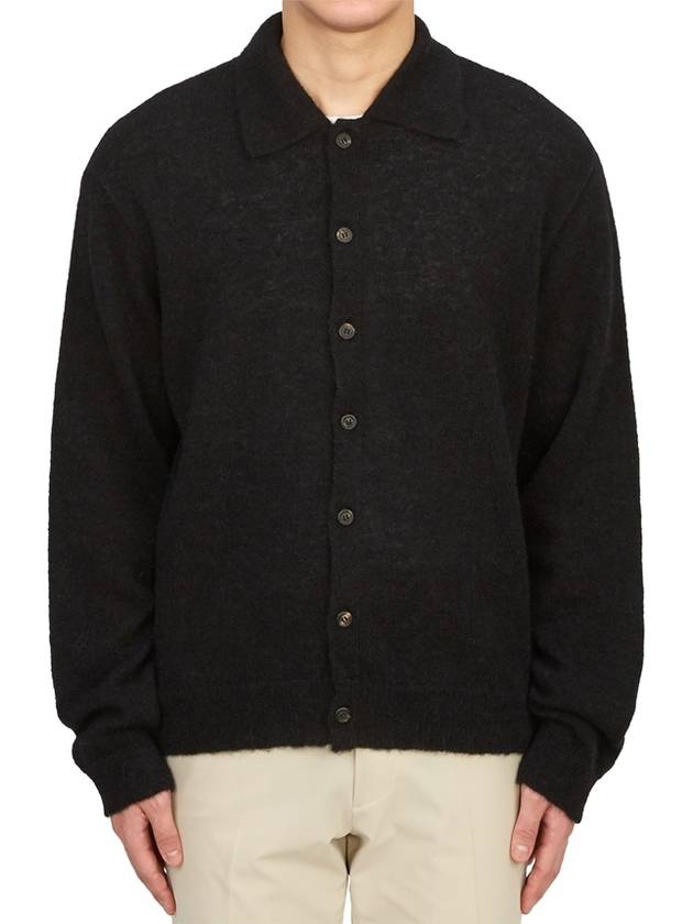 Men's Evening Polo Alpaca Cardigan Black - OUR LEGACY - BALAAN 2