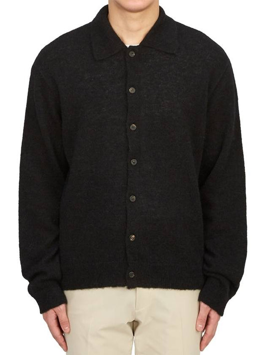 Men's Evening Polo Alpaca Cardigan Black - OUR LEGACY - BALAAN 2