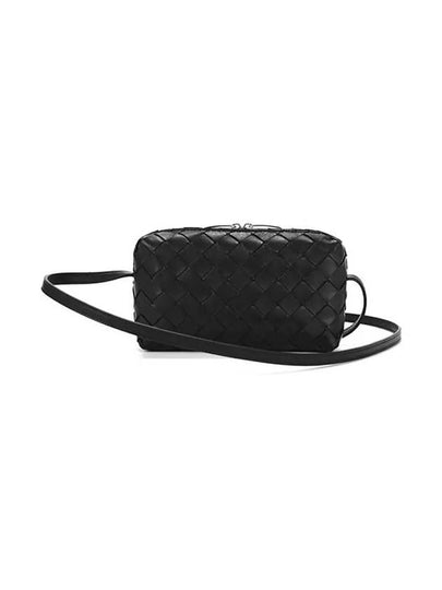 Intrecciato Lamb Leather Mini Cross Bag Black - BOTTEGA VENETA - BALAAN 2