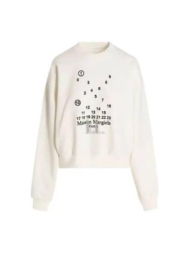 Women's Numbering Logo Print Cotton Sweatshirt White - MAISON MARGIELA - BALAAN 2