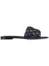 Padded Quilted Slippers Black - BOTTEGA VENETA - BALAAN 5