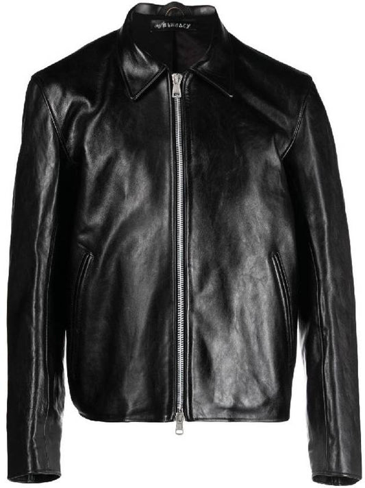 Mini Zipper Dyed Leather Jacket Black - OUR LEGACY - BALAAN 2