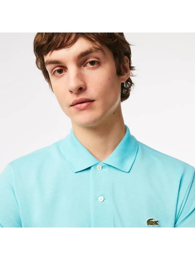 Men's Logo Classic Fit Cotton Short Sleeve Polo Shirt Blue - LACOSTE - BALAAN 5