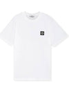 Logo Patch Short Sleeve T-Shirt White - STONE ISLAND - BALAAN 4