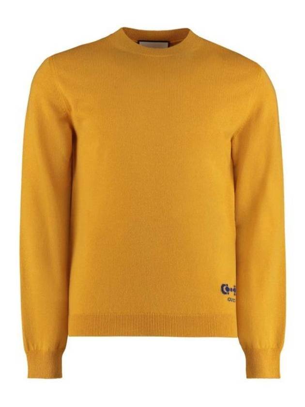 Men's Horsebit Crew Neck Cashmere Knit Top Orange - GUCCI - BALAAN 1