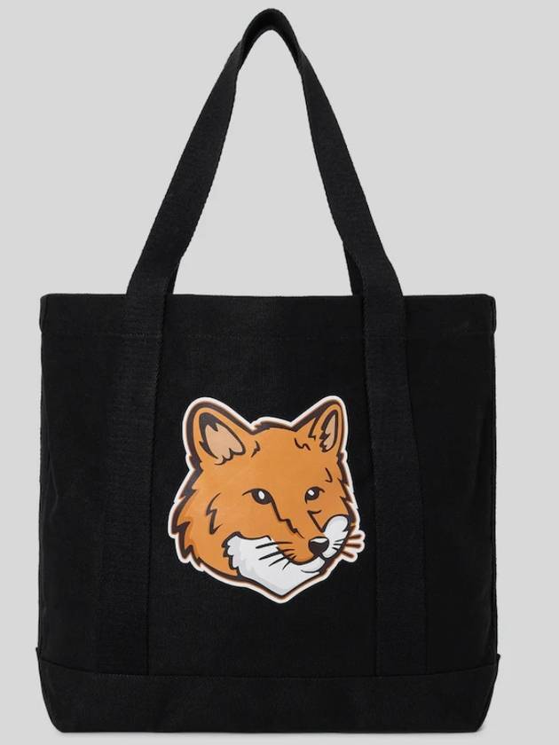 Fox Head Print Tote Bag Black - MAISON KITSUNE - BALAAN 4