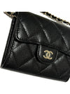 Classic Chain Mini Bag Grained Shiny Calfskin Gold Metal Black - CHANEL - BALAAN 4