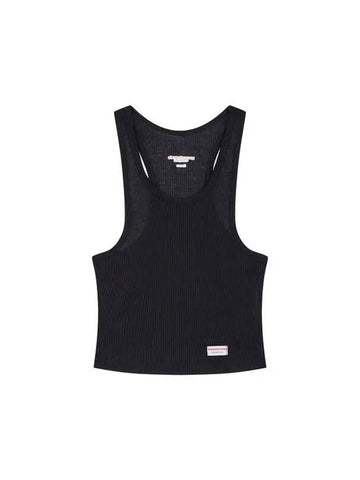 Ribbed Crop Racerback Tank Top Black 271757 - ALEXANDER WANG - BALAAN 1