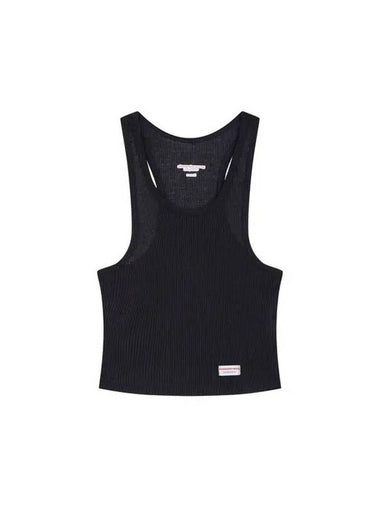 Ribbed Crop Racerback Tank Top Black 271584 - ALEXANDER WANG - BALAAN 1