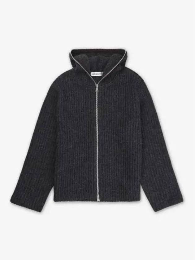 Antracite Mega Rib Wool Cardigan Grey - OUR LEGACY - BALAAN 2