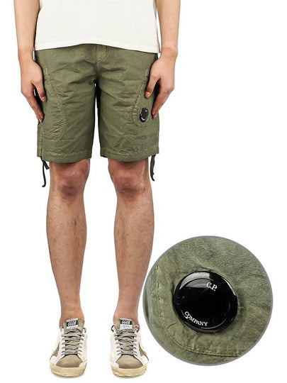 Lens Wappen Cotton Shorts Green - CP COMPANY - BALAAN 2