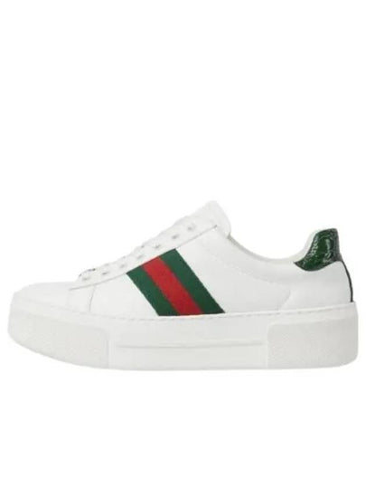 Women's Leather Low Top Sneakers White - GUCCI - BALAAN 2