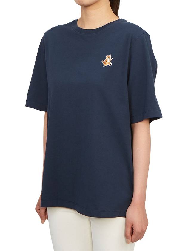 Speedy Fox Patch Comfort Short Sleeve T Shirt Navy - MAISON KITSUNE - BALAAN 3