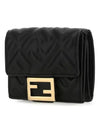 FF Baguette Flap Card Half Wallet Black - FENDI - BALAAN 4