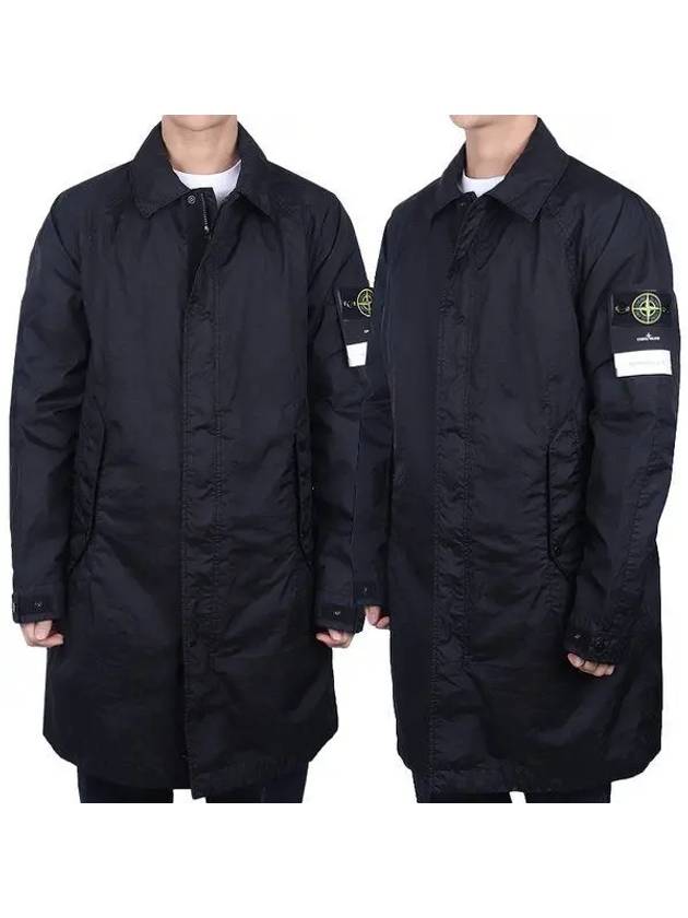 Membrana Compass Patch Trench Coat Black - STONE ISLAND - BALAAN 2